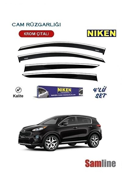 Niken Kia Sportage 2017 Modeller için Kromlu Cam Rüzgarlığı Takımı 4'lü Set