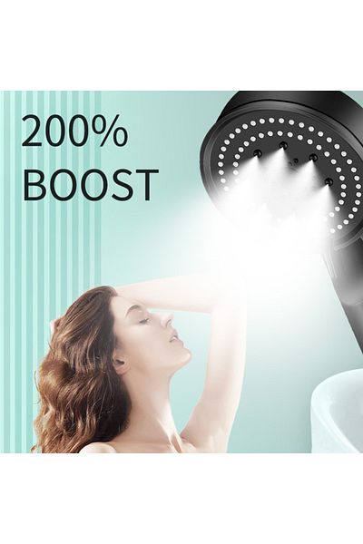 Choice Shower Head Water Saving 5 Mode Adjustable High Pressure Silver/Grey/Black Shower Head Massage Ec...