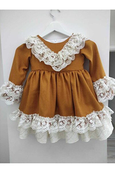 Quun Butik moda line özel tasarım düğün party kına vintage kız çocuk kışlık elbise