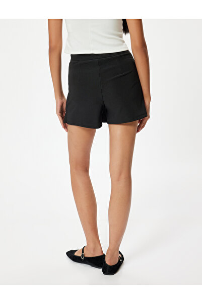 Koton Mini Pileli Şort Etek Slim Fit Standart Bel