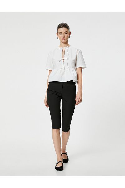Koton Capri Nohavice - Slim Fit štandardný pás