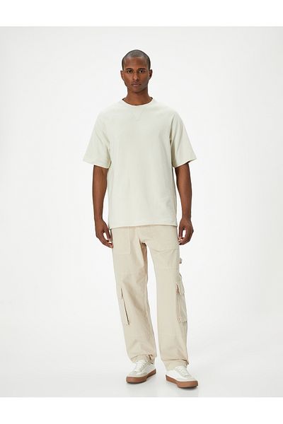 Koton Wide Leg Cargo Pants - Pockets and Buttons