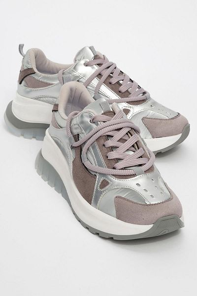 Ccway Women's Sneakers - Lace-Up, Gray