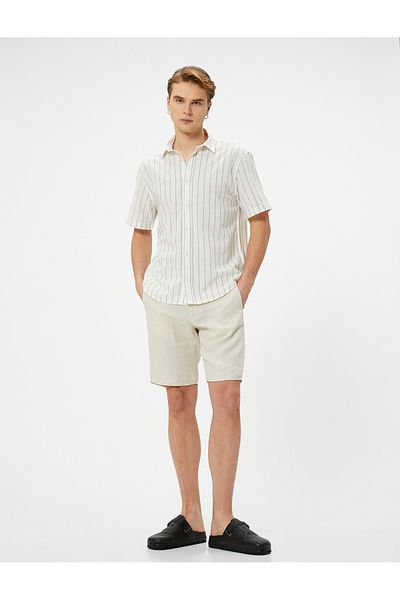 Koton Summer Shirt Short Sleeve Classic Collar Button Regular Fit