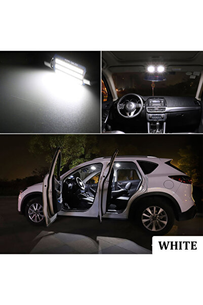 Choice48 206 (98-21) 3 قطع مصابيح LED داخلية بيضاء للسيارة بنظام كانبوس لسيار...
