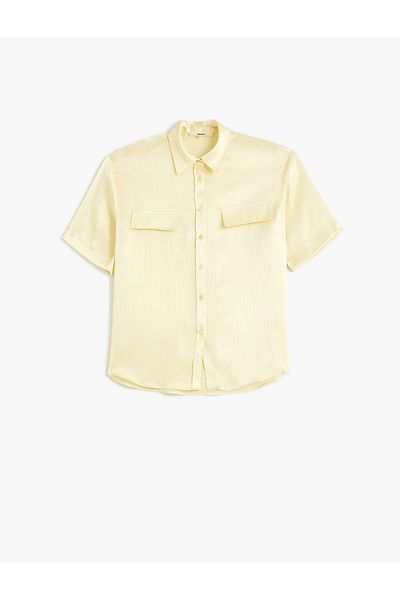 Koton Satin Comfortable Short Sleeve Shirt - Classic Collar