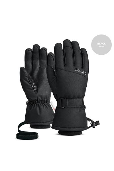 Choice L Black Copozz Adult Warm Winter Ski Gloves Waterproof 3m Thinsulate Snowboard Gloves Thermal Motorc