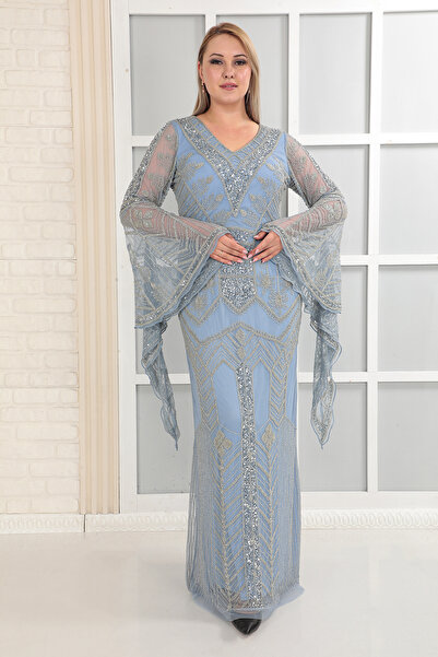 GATSBYLADY LONDON LEONA - EL İŞLEMELİ , TAŞEL DETAYLI ELBİSE