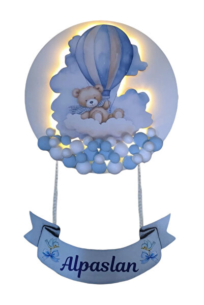 Yavuz Süs Mavi Işıklı Ayıcık Dekorlu Toplu Kapı Süsü