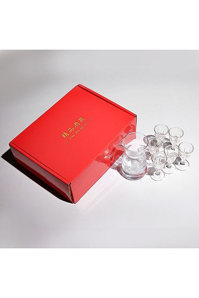 Choice 10mlx6pcs-80mlx1pcs 10mlx6pcs 80mlx1pcs Spirit Cup Set Graduated Wine Dispenser Gift Box Wine Set Lu
