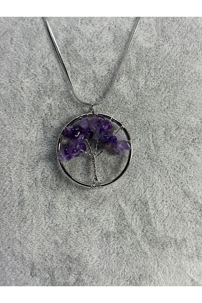 Uzak Işıklar AMETHYST TREE OF LIFE NECKLACE