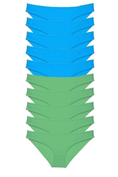 Royaleks 10 Pieces Super Eco Set Lycra Women's Slip Green Blue
