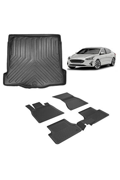 Sahler Ford Focus 4 Sedan 2019+ 4.5D Paspas ve 3D Bagaj Havuzu Set