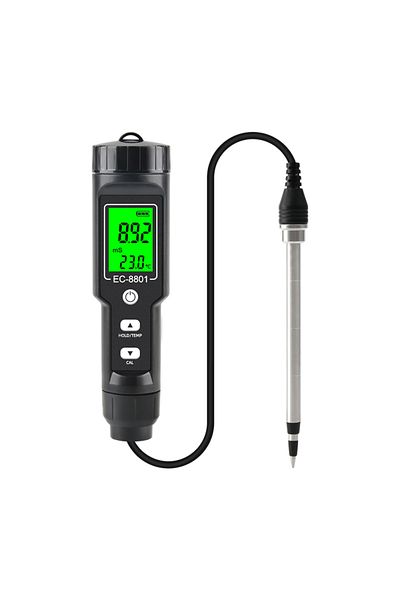 Choice1 EC-8801BB Digital EC/Temp Soil Tester 0.00~10.00mS/cm Conductivity Meter High Accuracy Sensor with A