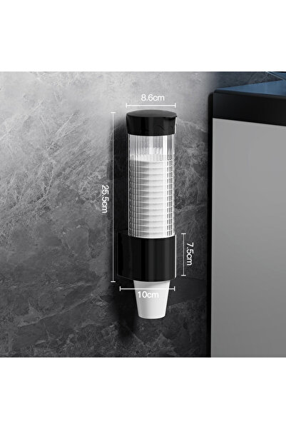 Choice Black Disposable Paper Cups Dispenser Plastic Cup Holder For Water Dis...