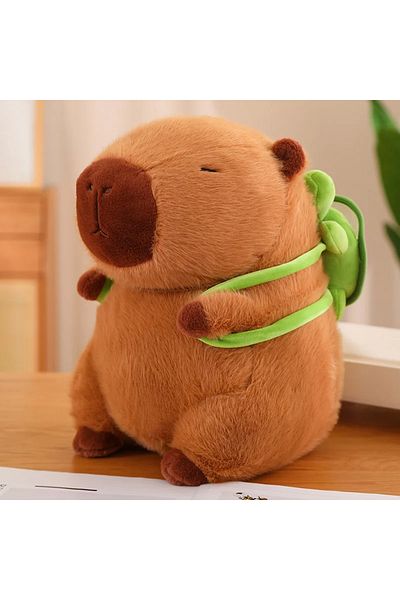 Choice about 20-25cm Turtle Capybara Strawberry Hat Capybara Plush Toy Simulation Turtle Backpack Capibara