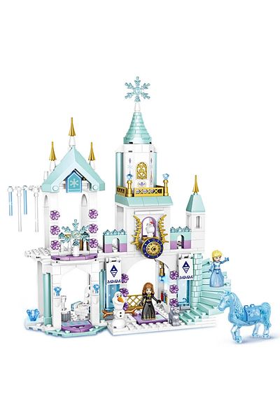 Choice Disney Frozen Dream Princess Elsa Ice Castle Princess Anna Set Building Model Blocks Gifts Toy