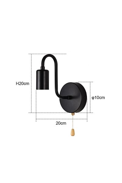 Choice Nordic Industrial Wall Lamp Iron Black E27 Indoor Lighting Bedside Bathroom Bedroom Lamp Sconce W...