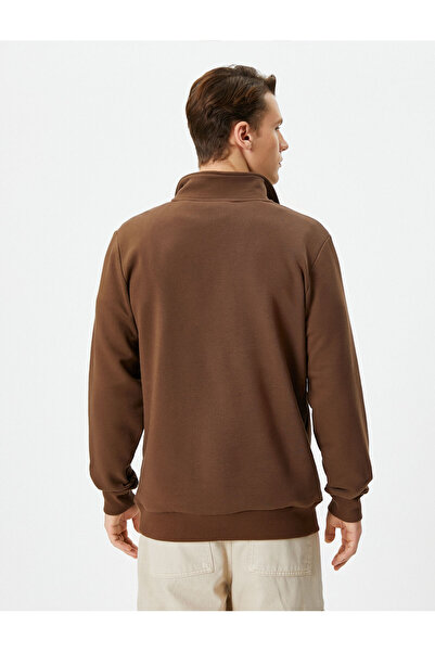 Koton Tazmanya Canavarı Sweatshirt Yarım Fermuarlı Lisanslı Baskılı Şardonlu