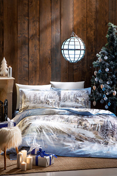 Özdilek مجموعة غطاء لحاف مزدوج سنو سيتي