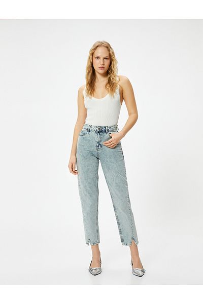 Koton Mom Jeans Buzunar cu fante scurte înguste - Mom Jeans