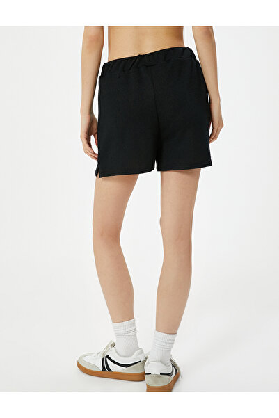 Koton Beli Lastikli Şort Mini Viskon Karışımlı