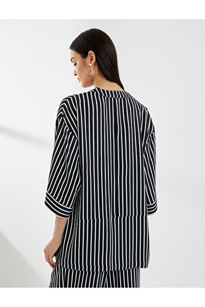 Koton Kimono din viscoză cu jumătate de mânecă detaliat