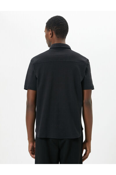 Koton Καλοκαιρινό πουκάμισο - Κλασικό πέτο, υφή και κουμπιά