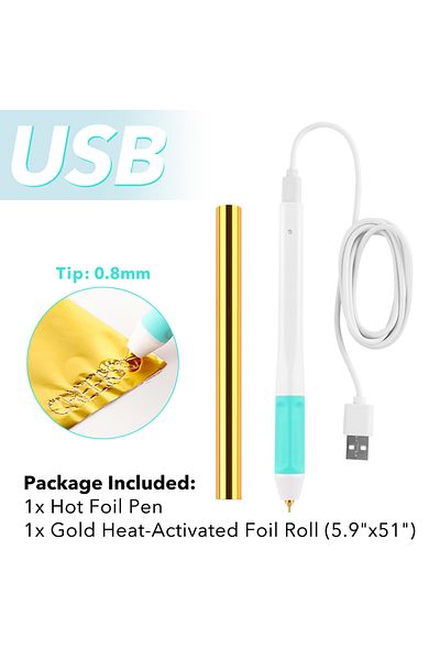 Choice As Picture 0.8mm Usb Heat-resistant Grip Hot Foil Quill Pen For Paper Leather Heat Actived Gold Foil