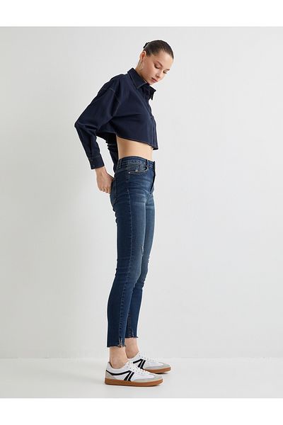 Koton High Waist Skinny Fit Jeans Schmaler, kurzer Beinschnitt Slim Fit - Carmen Skinny Jeans