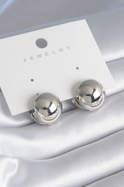 Clariss Brass Silver Color Ball Model Women's Earrings
