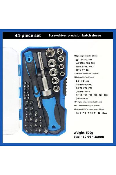 Choice 44 Pcs 34/44 PCS Multifunction Screwdriver Ratchet Bit Kit One Word Cross Hexagon Screwdriver Small