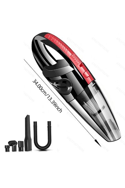 Choice red Wireless Vacuum Cleaner USB Charging 6053 Portable Cleaning Pet Hair Mini Wet and Dry Handheld C