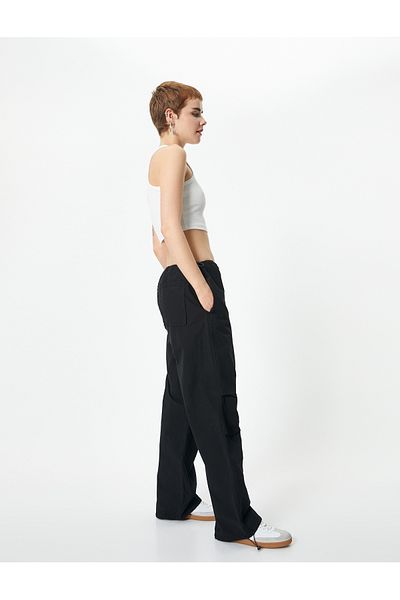 Koton Cotton Oversize Relaxed Cut Parachute Pants - With Pockets