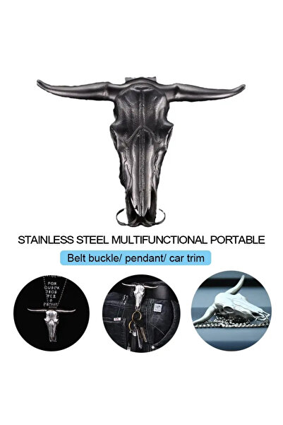 Choice قلادة أداة قطع الجيب متعددة الوظائف على شكل رأس ثور من الفولاذ المقاوم...
