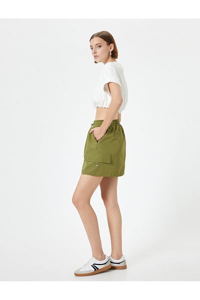 Koton Mini-Cargo-Fallschirmrock mit elastischem Taillenstopper-Detail