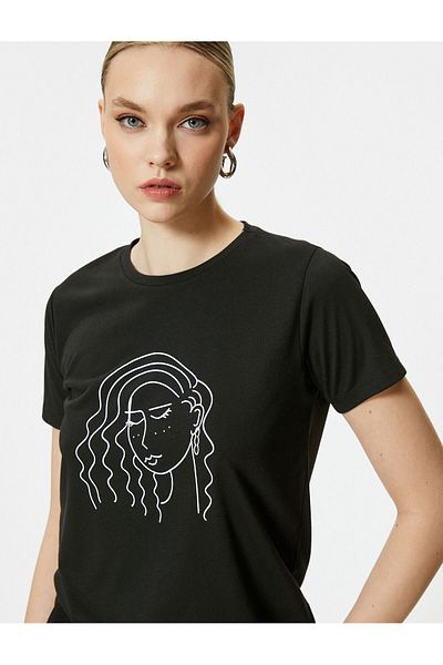 Koton Printed T-Shirt Crew Neck Short Sleeve
