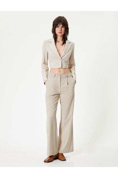 Koton Crop Blazer Jacket Long Sleeve