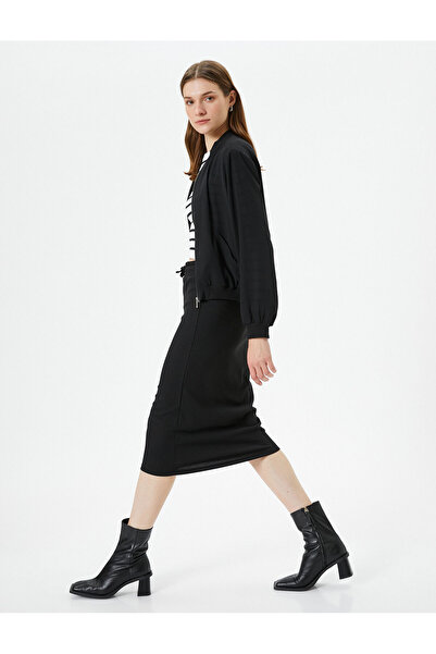 Koton Midi Etek Beli Bağcıklı