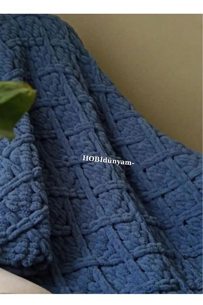 Alize Baklava Pattern Knitted Baby Blanket 90/90