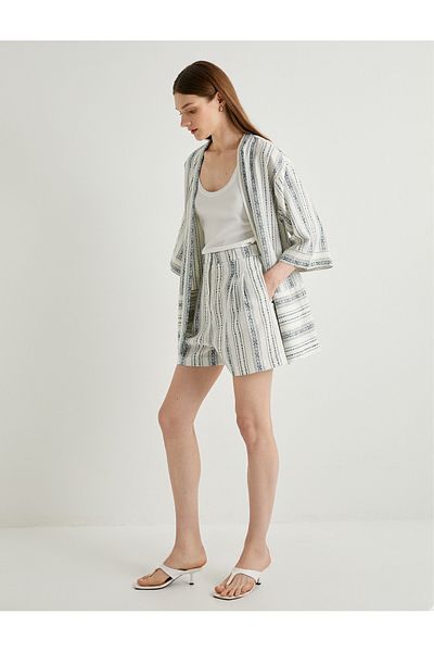 Koton Shorts aus Leinenmischung mit normaler Taille und Taschendetail