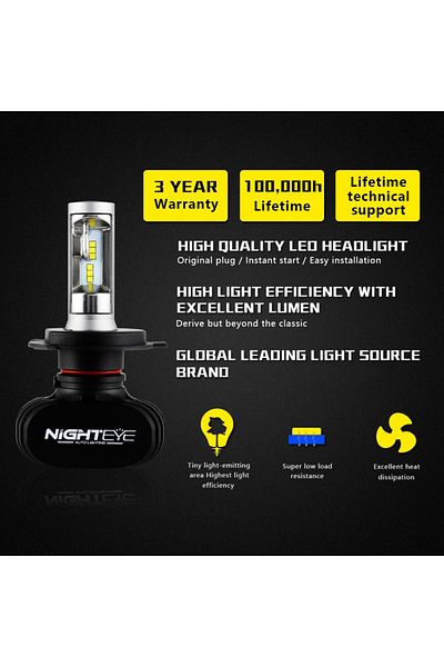 Choice Nighteye Led H4 H7 H8 H9 H11 8000LM 50W 6500K Car LED Headlights White Fog Lamps 9005 HB3 9006 HB...
