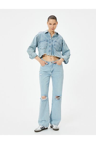 Koton Jeans Mit Zerrissenen Taschen Und Geradem Bein - Eve Straight Jeans