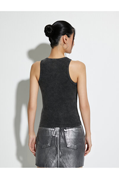 Koton Ribbed Halter Collar Tank Top - Pale Effect