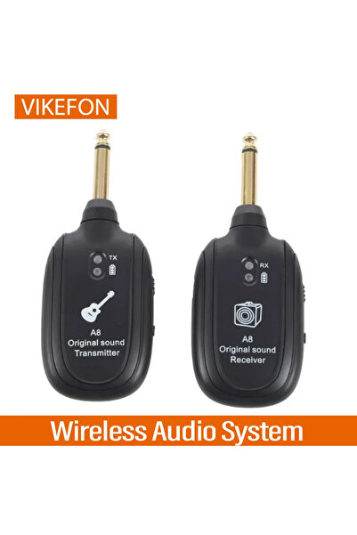 Vikefon نظام جيتار لاسلكي مدمج في 4 قنوات جهاز إرسال واستقبال جيتار لاسلكي لل...