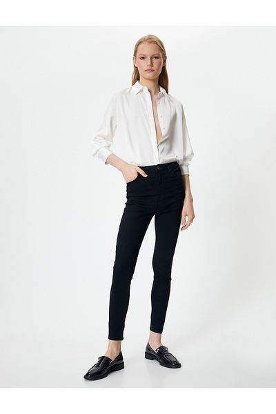 Koton High Waist Skinny Jeans Skinny Push Up Baumwolle mit Taschen - Carmen Skinny Jeans