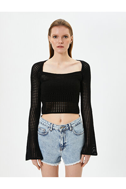Koton Top croșetat cu mânecă lungă - Design ajurat