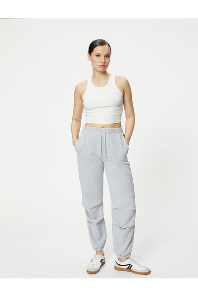 Koton Jogger Pants with Tie Waist Pockets and Elastic Legs