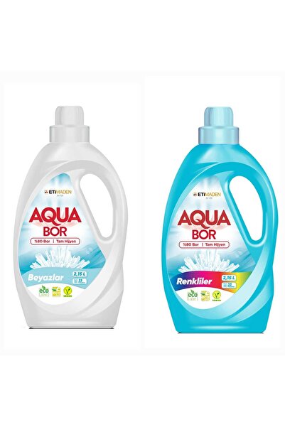 Genel Markalar AQUABOR BEYAZLAR ve RENKLİLER İÇİN SIVI DETERJAN 33*2 YIKAMA.