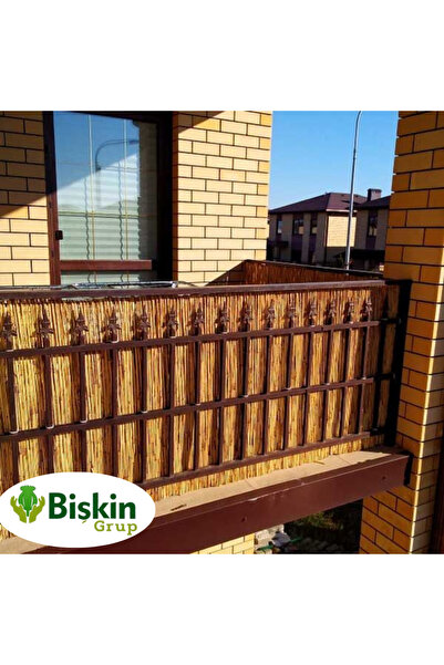 BİŞKİN 50cm x 4Metre Doğal Bambu Kamış Çit Deokarsyon ,Bahçe ve Balko Çiti